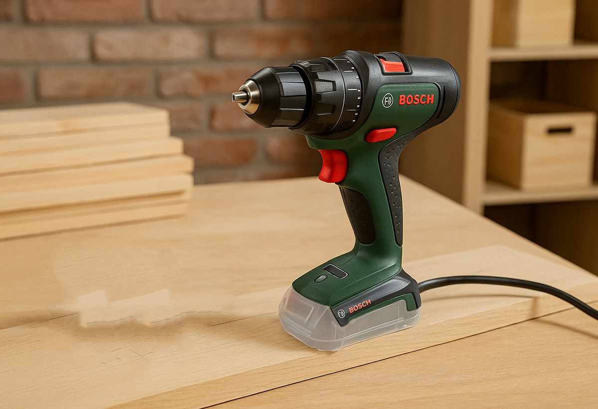 Απεικονίζεται το εργαλείο πάνω σε πάγκο εργαστηρίου.